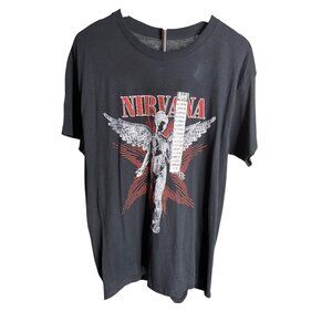 Nirvana Adult Large Graphic Tee Shirt Black Angel Design